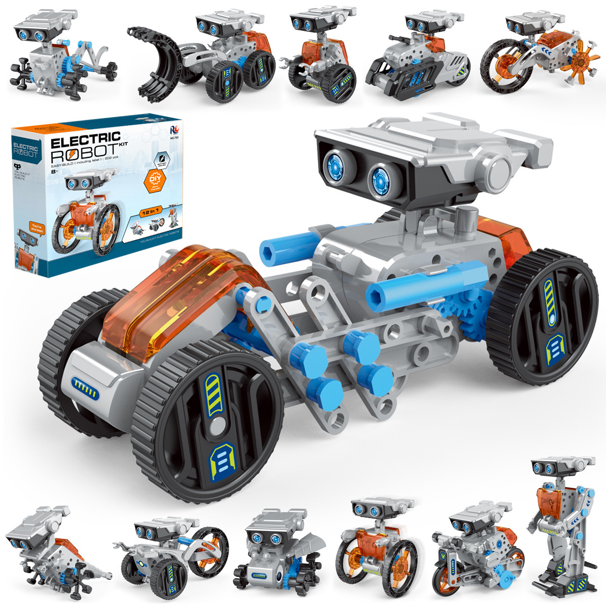 Science Robot - 12 in 1 การทดลองวิทยาศาสตร์หุ่นยนต์พลังงานแสงอาทิตย์ของเล่น DIY อาคารขับเคลื่อนเครื่องมือการเรียนรู้หุ่นยนต์การศึกษาเทคโนโลยี