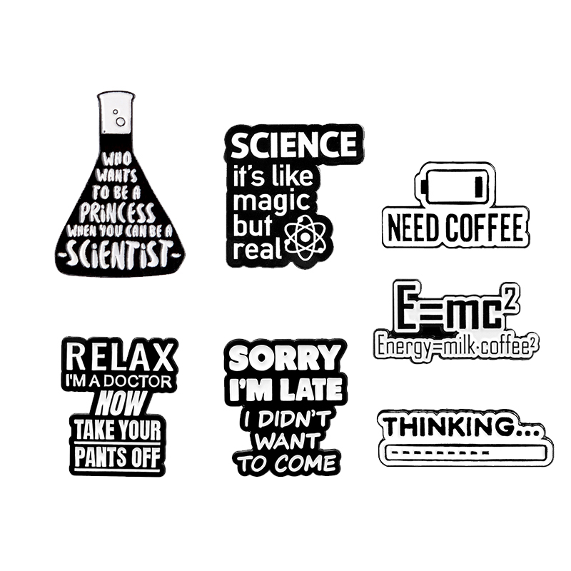 Science Buddies - เวลากาแฟEnamel Pin Science Is Magic Energyกาแฟนมเข็มกลัดกระเป๋าLapel